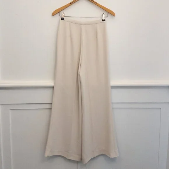Maliparmi Beige Wide-Leg Trousers | Size IT 44 (US 8–10) | Made in Italy - Picture 2 of 4